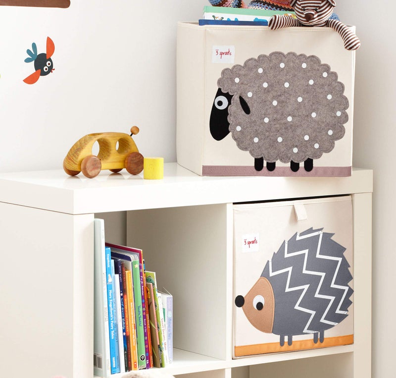 3 Sprouts Toy Storage Organizer: Toy Box Cube Organizer for Playroom, Nursery - Foldable Storage Bin - Sheep - Image 3